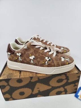 NEW Limited Coach X Peanuts women Sneaker Signature Canvas size 9B